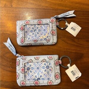 Set of 2: Vera Bradley Zip ID Case in the Magnifique Leaf pattern